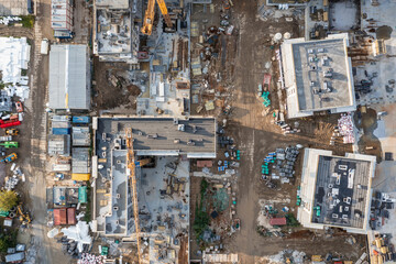 Building site in of new apartments in Siekierki, Mokotow district of Warsaw, Poland