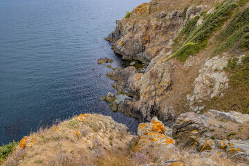 Saint Agalina Cape cliffs on Black Sea shore in Burgas Province, Bulgaria