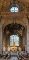 Obraz premium Paris, France - 11 13 2021: Saint-Germain-des-Pres district. View inside Saint-Sulpice Church