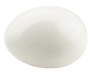 boiled egg without shell, isolated on white background, clipping path, full depth of field