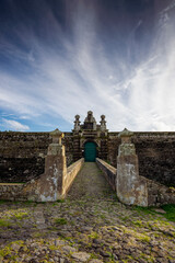 Forteca Świętego Jana Chrzciciela na górze Monte Brasil, ujęcie pionowe, Angra do Heroísmo,...