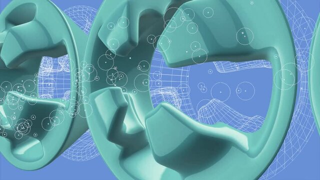 3d animation, some eartheanware pieces on test bench with color effect