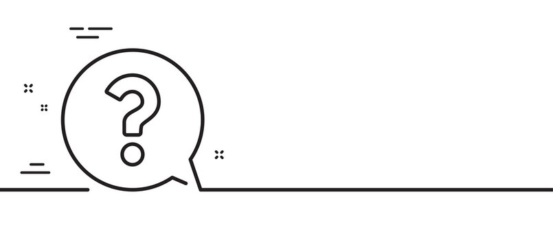 Question mark line icon. Help speech bubble sign. FAQ symbol. Minimal line illustration background. Question mark line icon pattern banner. White web template concept. Vector