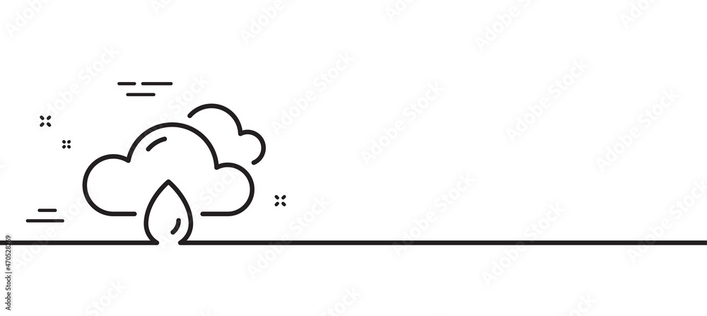 Poster rainy weather forecast line icon. clouds with rain sign. cloudy sky symbol. minimal line illustratio