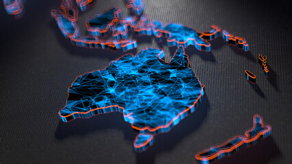 Australia big data visualization data center analytics IOT cloud computing AI - 3D Illustration rendering © immimagery