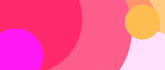 Modern and minimal design with grain texture circle shapes and colorful bright background