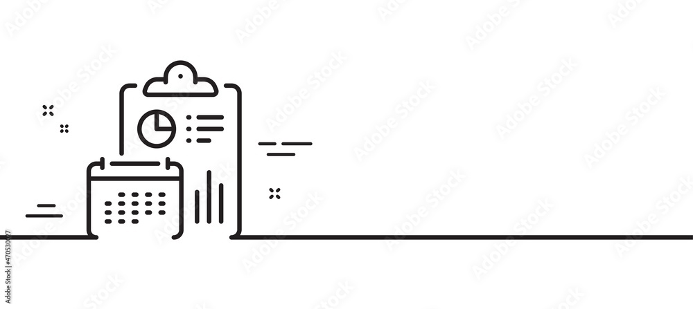 Aufkleber accounting calendar line icon. calculate annual report sign. budget planner symbol. minimal line ill