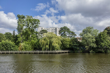 Obraz premium Loire River in Nantes. Beautiful riverside view. Nantes, Loire-Atlantique, France.