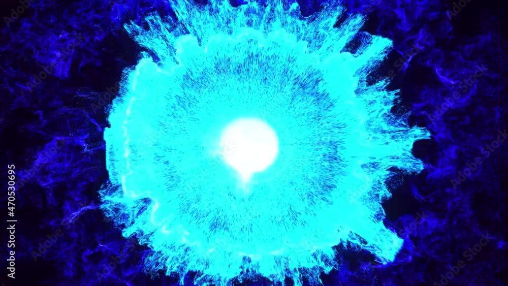 Aufkleber shockwave. colorful beautiful bg with lambent magic particles. glow particles spread like ink effect