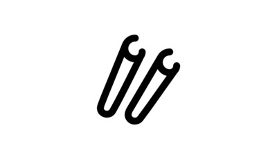 Obraz premium Vector black Christmas icon on white background