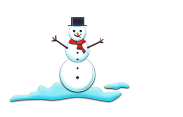 Bałwanek z czerwonym szalikiem