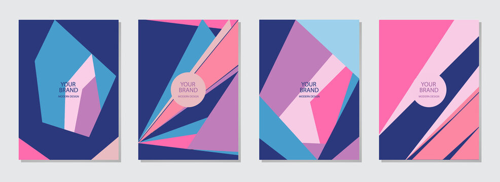 Modern cover design in pastel colors. Minimalistic background with abstract geometric shapes. Vertical vector templates for menu, brochure, flyer layout, presentation.