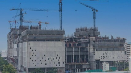 Construction site progress start to finish complete long term timelapse, 4K Time lapse