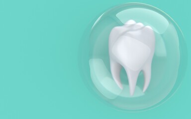 3d illustration of tooth. Care about teeth