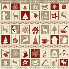 Christmas pattern with holiday Christmas elements
