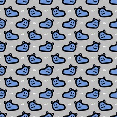 seamless pattern of cute monster cartoon