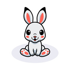 Cute little rabbit cartoon sitting