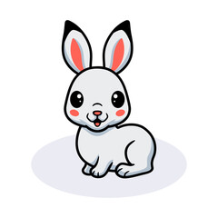 Cute little white rabbit cartoon