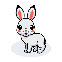 Cute little white rabbit cartoon