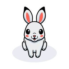 Obraz premium Cute little white rabbit cartoon