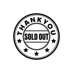 sold out stamp design in black color