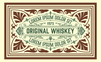 Obraz premium Whiskey label with old frames