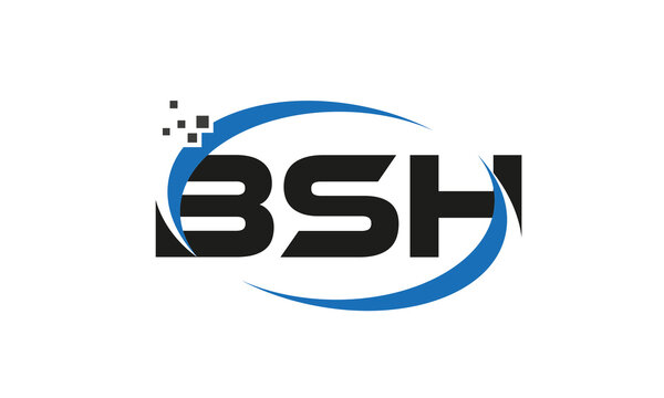 dots or points letter BSH technology logo designs concept vector Template Element