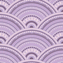 Ethnic circle shapes seamless geometric pattern.