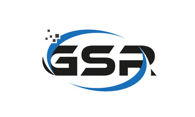 dots or points letter GSR technology logo designs concept vector Template Element
