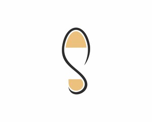 S Letter with shoes shape logo