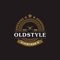 Classic Vintage Retro Label Badge for Clothing Apparel Old Style Logo Emblem Design Template Element