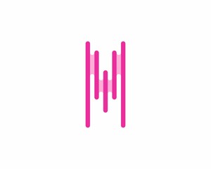 Music sound wave forming M Letter
