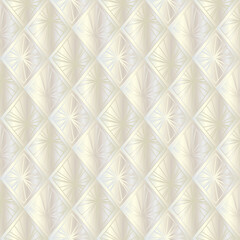 Abstract geometric seamless pattern. Silver and white gradient diamonds texture. Ar deco style. For textile and paper design