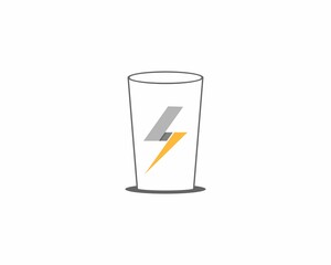 Energy symbol in the glass logo