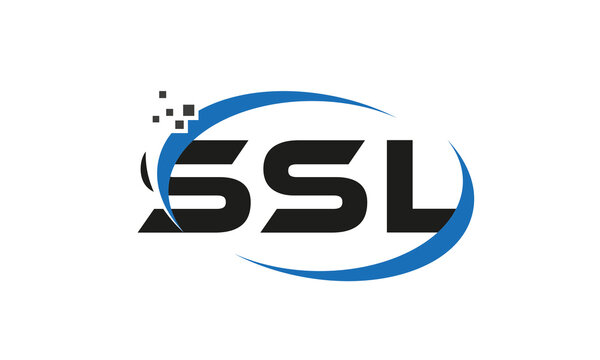 dots or points letter SSL technology logo designs concept vector Template Element	