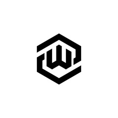 z w zw wz initial logo design vector template