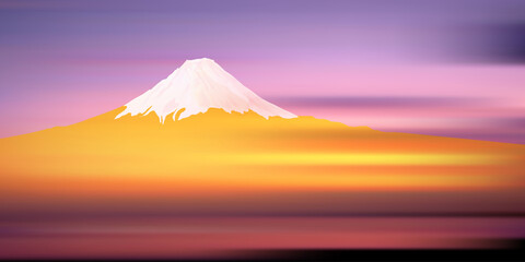 Fototapeta premium 富士山 新年 風景 背景