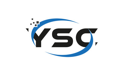 dots or points letter YSC technology logo designs concept vector Template Element	