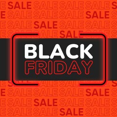 Fototapeta na wymiar Black Friday background, Black Friday promotional banner, gift box and discount text