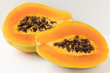 Fresh and ripe papaya close up.