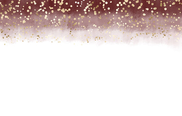 Elegant acrylic wedding invitation cards with marsala brush stroke and gold stars confetti.