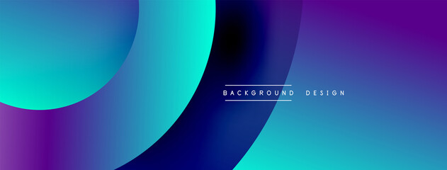 Abstract overlapping lines and circles geometric background with gradient colors