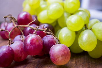Hand harvested Tasty and healthy organic red grapes. Vegan Diet