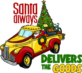 funny christmas truck with santa | christmas design