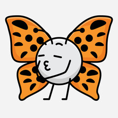 Vector Illustration of Butterfly Character on Isolated Background