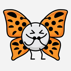 Vector Illustration of Butterfly Character on Isolated Background