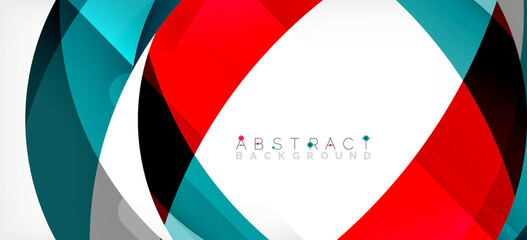 Obraz premium Geometric abstract background. Circle created with overlapping color shapes. Vector Illustration For Wallpaper, Banner, Background, Landing Page