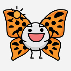 Obraz premium Vector Illustration of Butterfly Character on Isolated Background