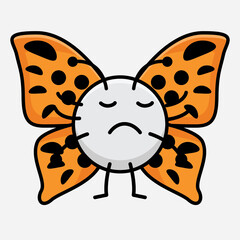 Vector Illustration of Butterfly Character on Isolated Background