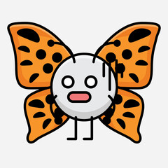 Vector Illustration of Butterfly Character on Isolated Background